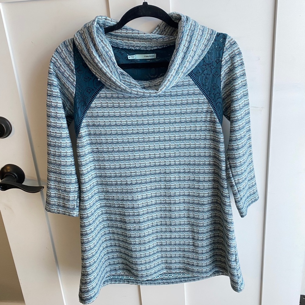 Maurices Long Sweater Lace Backing 3/4 sleeve